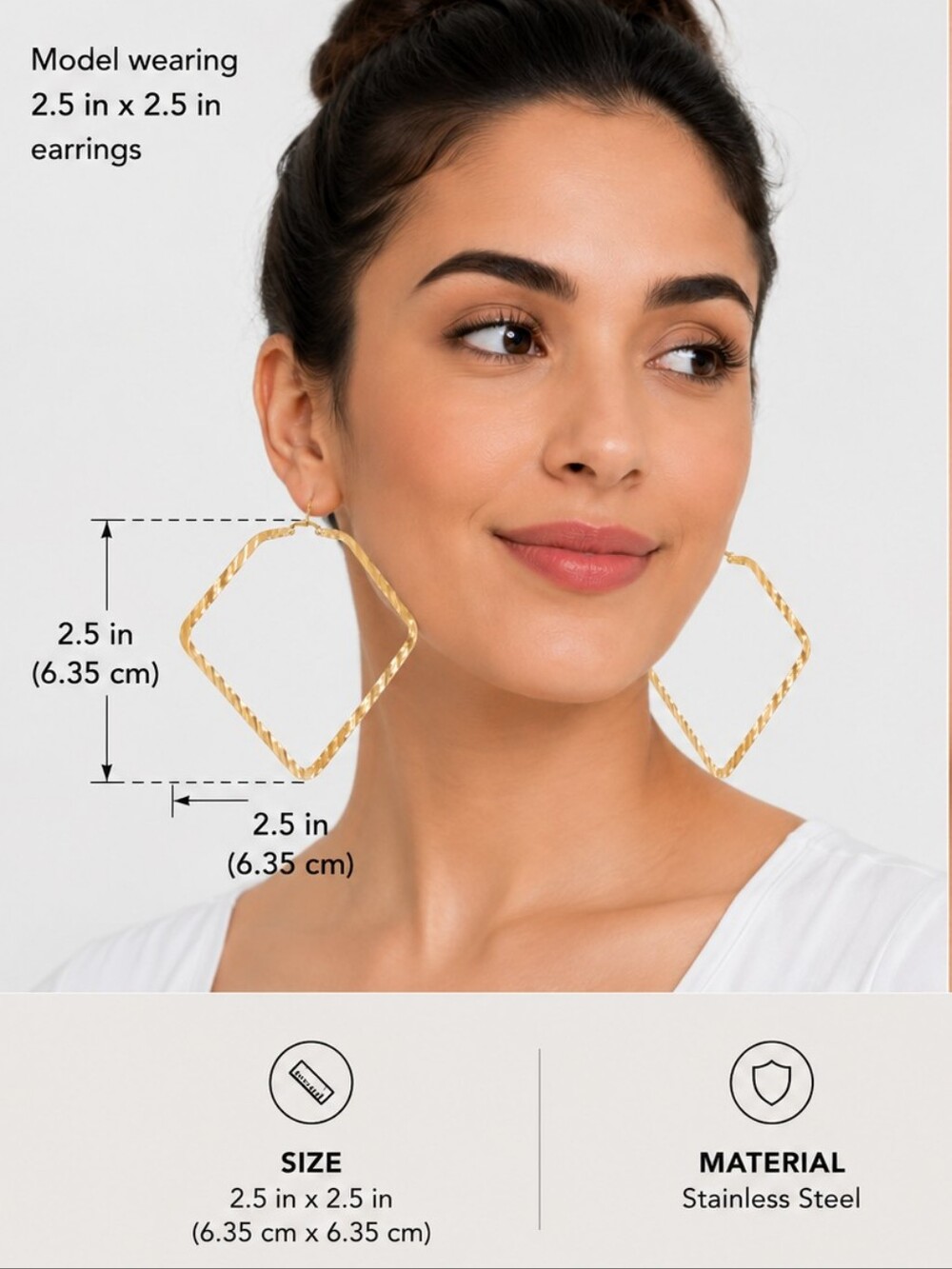 WOMEN'S STAINLESS STEEL EARRINGS GOLD TONE